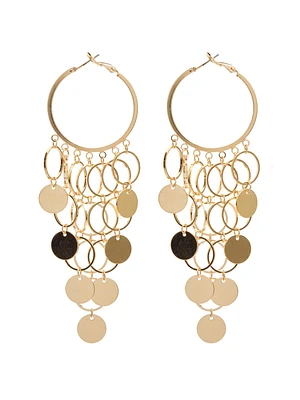 Boucles d'oreilles créoles avec anneaux suspendus