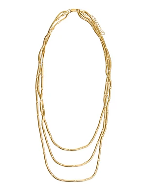 Collier à 3 couches avec effet martelé