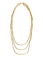 Collier à 3 couches avec effet martelé