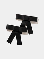 2-Pack Black Bow Hair Clips