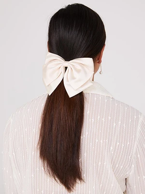 Large Satin Bow Hair Clip