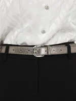 Metallic Belt, Silver /