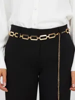 Square Chain Belt, Gold /