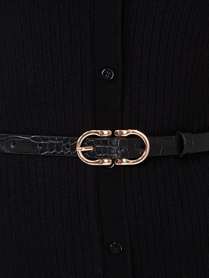 2-Pack Of Double Horseshoe Buckle Belts