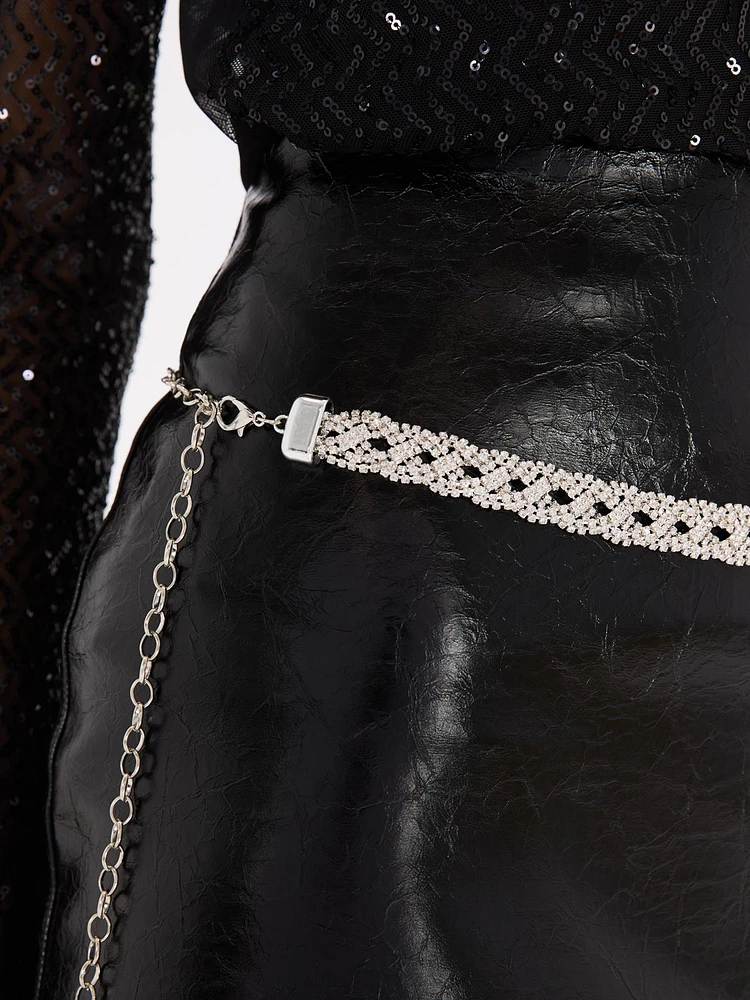 Rhinestone Chain Belt