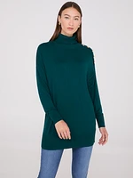 Turtleneck Sweater With Button Details