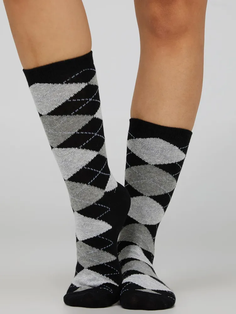 Argyle Crew Socks, / o/s