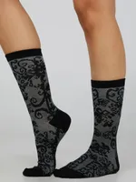 Lace Print Crew Socks