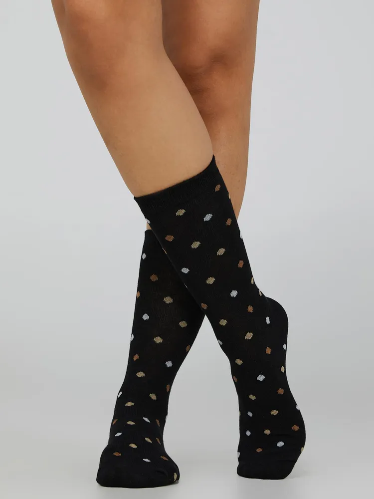 Multicolour Polka Dot Crew Socks, / o/s