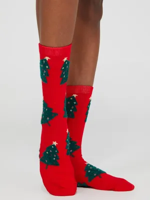 Fuzzy Tree Socks