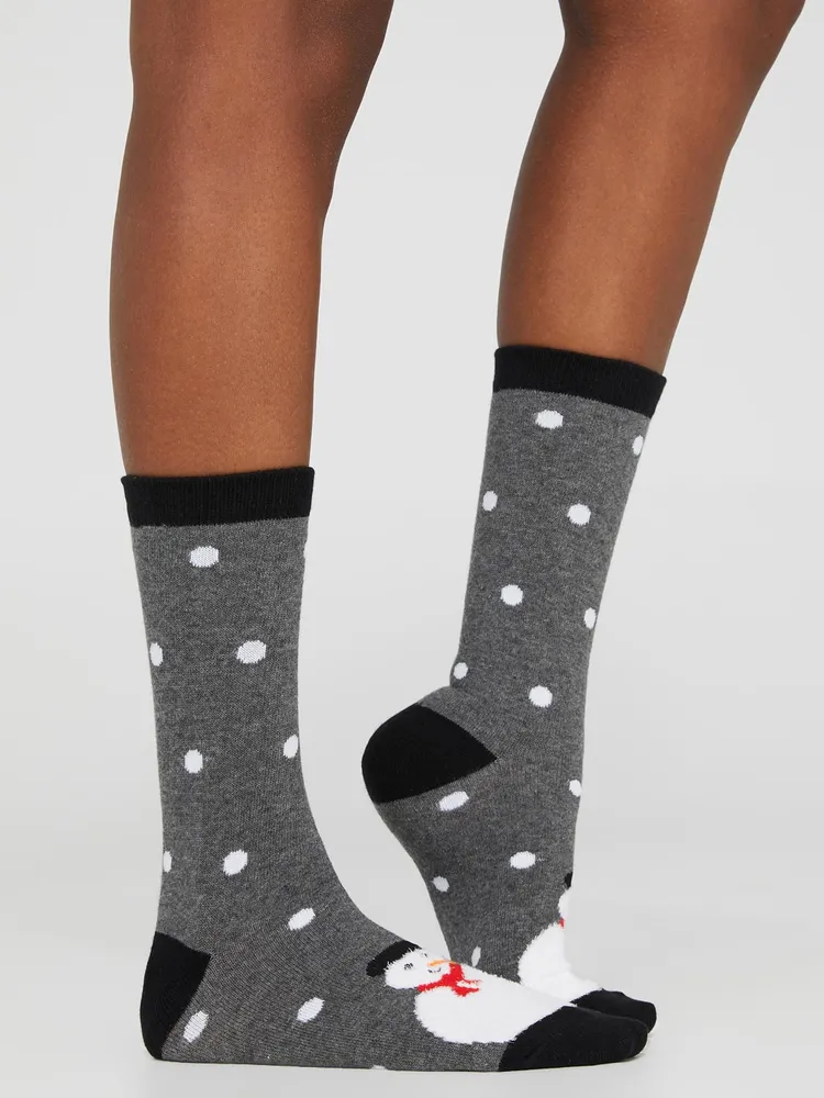 Fuzzy Snowman Socks