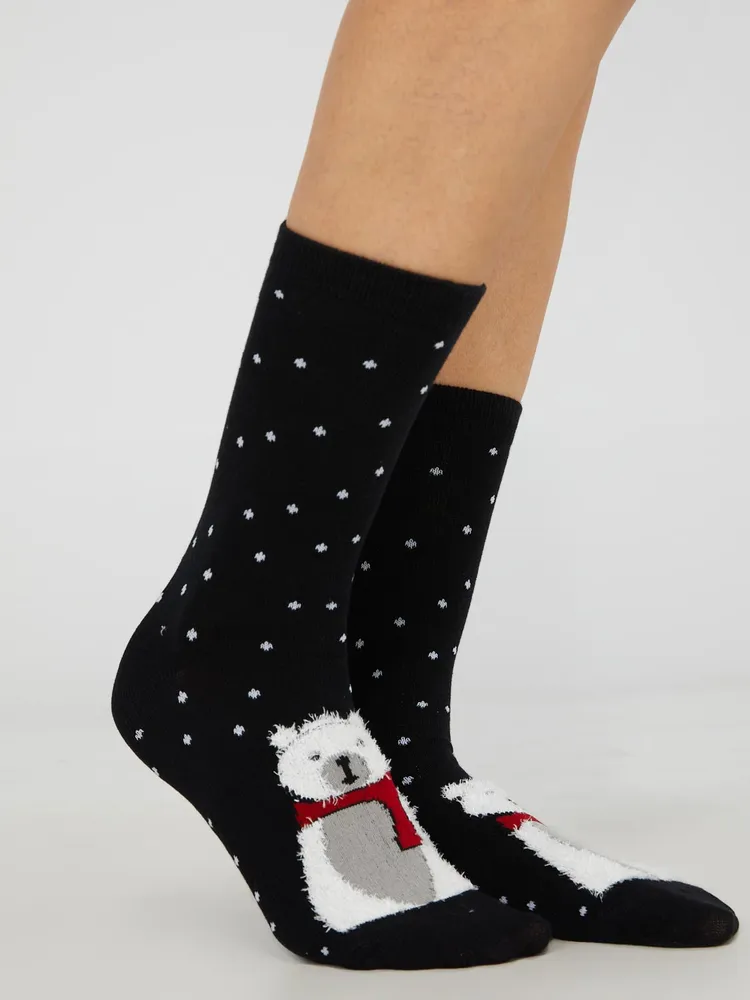 Fuzzy Polar Bear Socks