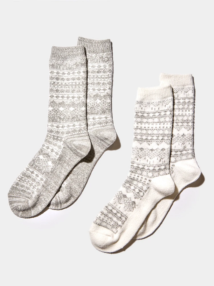 2-Pack Norwegian Knit Socks