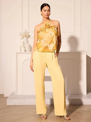 Printed Chiffon Halter Neck Blouse