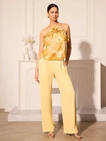 Printed Chiffon Halter Neck Blouse