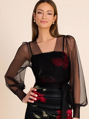Puff Sleeve Mesh Bolero