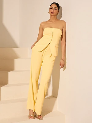 Pantalon plissé à jambes larges