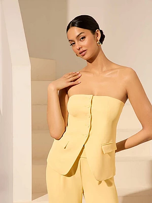 Veste bustier boutonnée sans bretelles