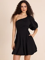 One-Shoulder Bubble Mini Dress