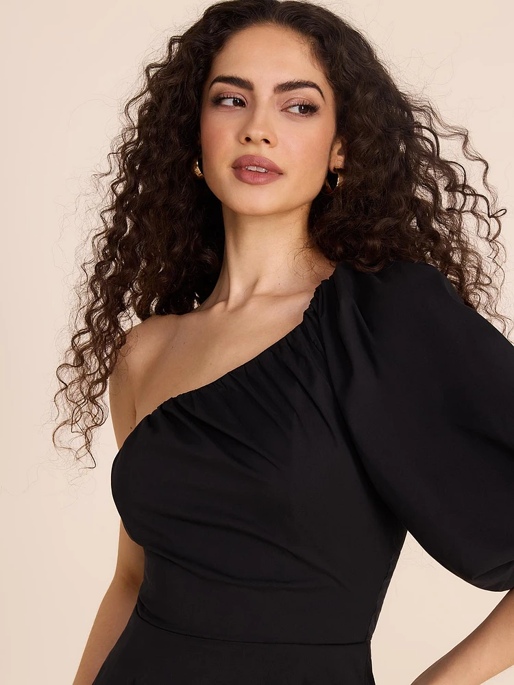 One-Shoulder Bubble Mini Dress