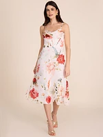 Floral Fit & Flare Bustier Midi Dress