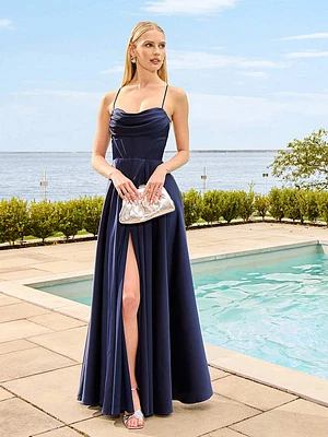 Robe bustier en satin