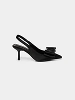 Satin Sling-Back Pump With Bow