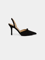 Jewelled Slingback With Bow Detail
