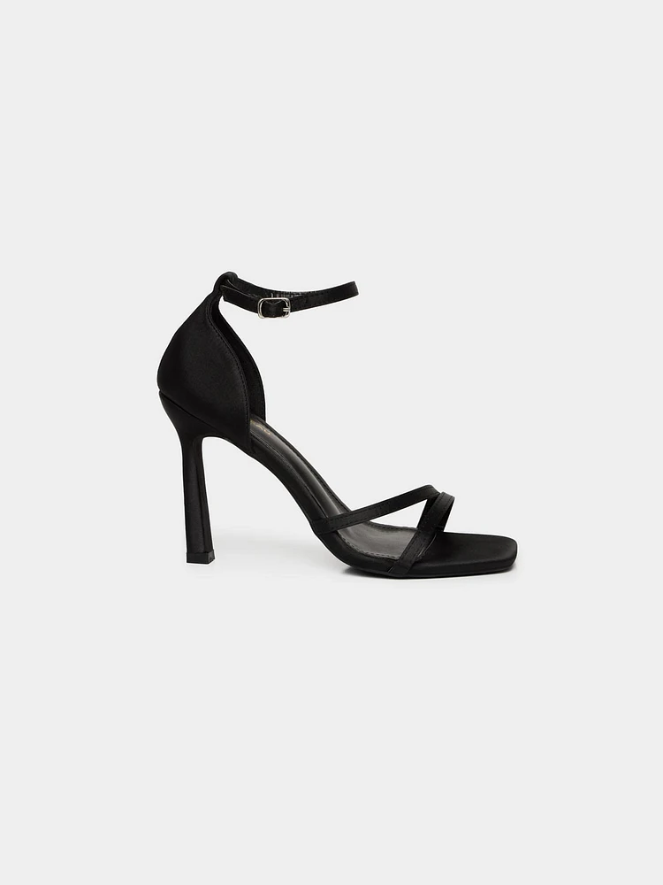Satin Strappy High Heel Sandal