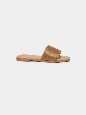 Square Toe Rhinestone Slide