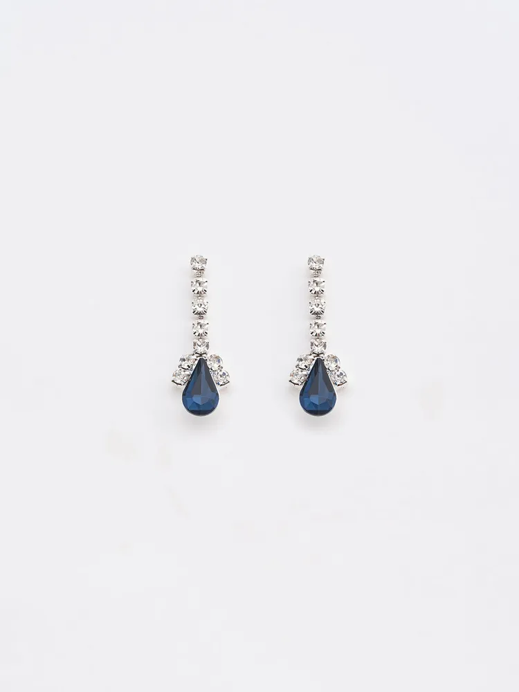 Jewelled Tear Drop Earrings, / o/s