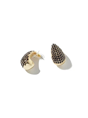 Statement Pavé Demi-Hoop Earring
