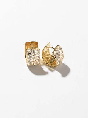 Pavé Gold Hoop Earring