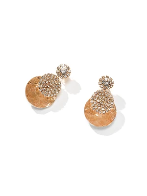 Boucle d'oreille pavé avec pierre précieuse