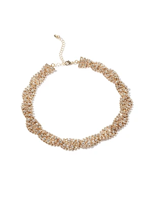 Collier en strass tressé
