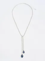 Jewelled 2-Row Tear Drop Necklace, / o/s