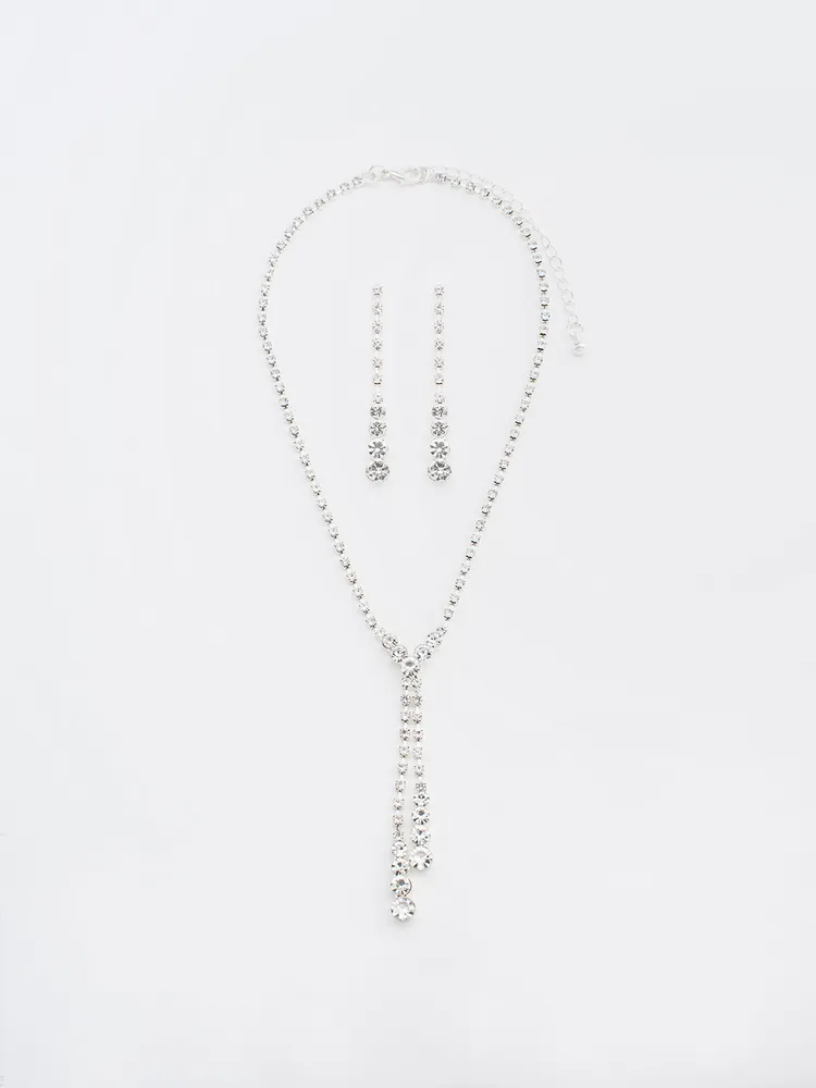 Jewelled Tear Drop Necklace