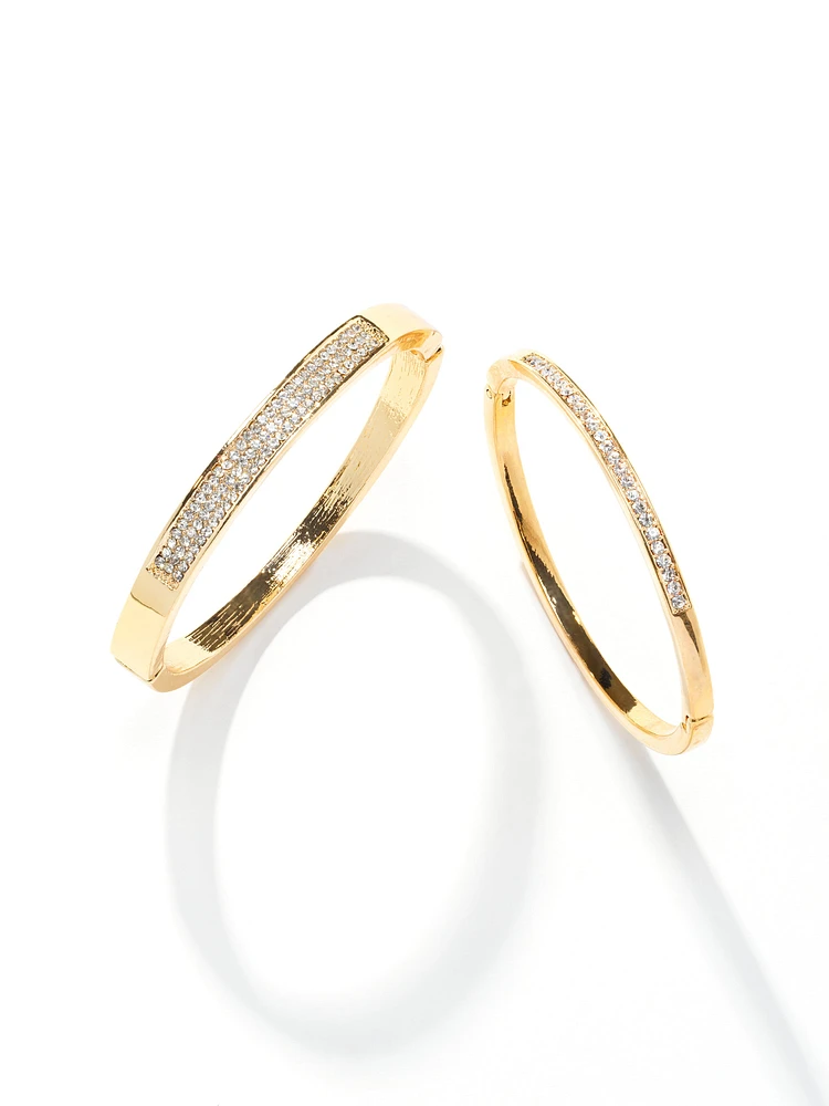 2-Pack Gold Pavé Bangles