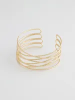 Zig-Zag Etched Metal Cuff, / o/s