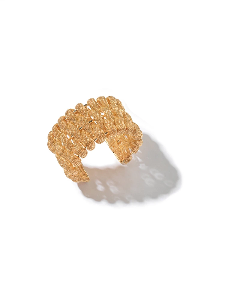 Braided Mesh Cuff Bracelet