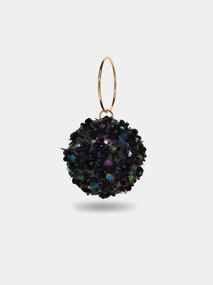 Sac en forme de boule avec fleurs 3D