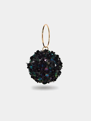 Ball Shaped Handbag With 3D Flowers