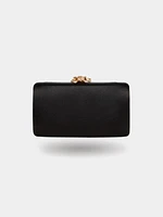Minaudière en satin avec fleur dorée