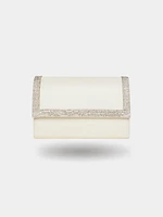 Flapover Clutch With Rhinestones