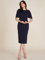 Cape Sleeve Sparkle Midi Dress, Darkness /