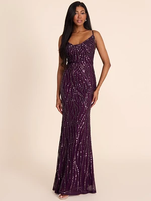 Sequin Animal Print Gown