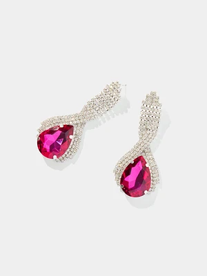 Criss-Cross Gem Tear Drop Earring