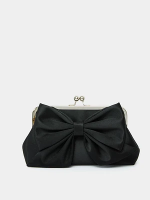 Satin Clutch With Bow