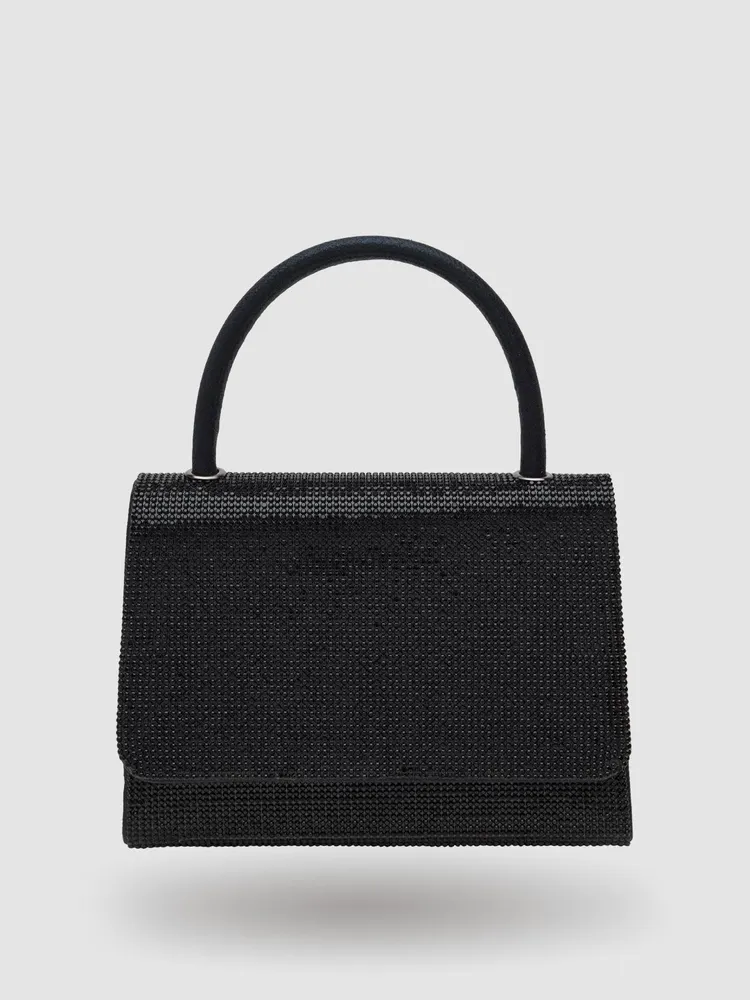 Jewelled Flapover Handle Bag, / o/s