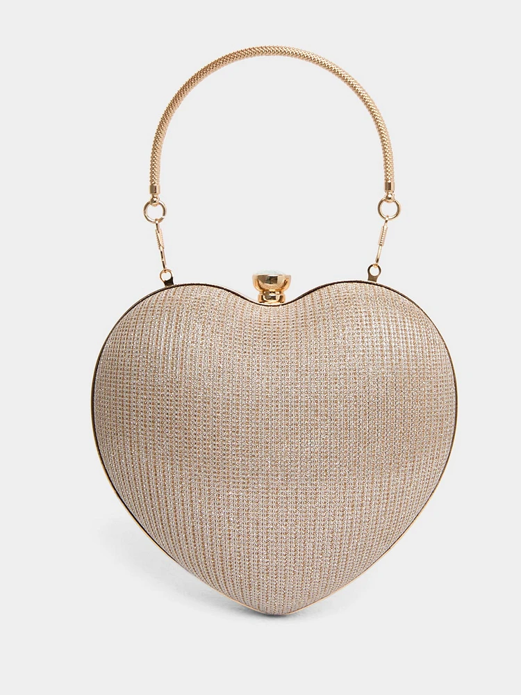 Heart Shaped Glitter Minaudiere